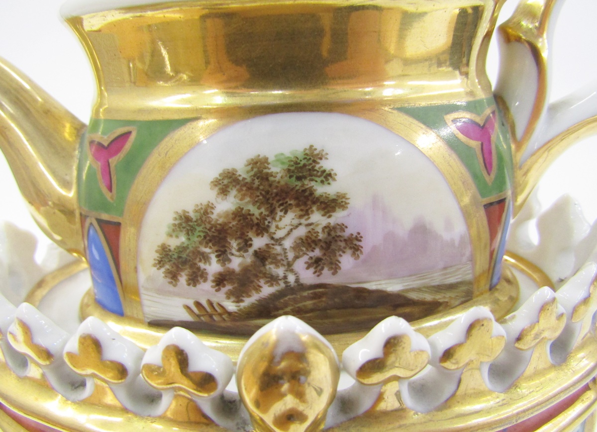 Mid-19th century Russian (Popov) porcelain Veilleuse teapot on stand, underglaze blue Cyrillic - Image 11 of 11