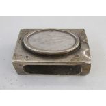 George V silver gilt matchbox holder by Asprey & Co, both sides with engine turned decoration,