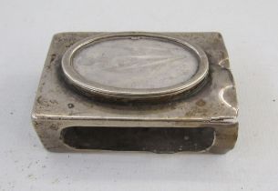 George V silver gilt matchbox holder by Asprey & Co, both sides with engine turned decoration,