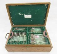 Late Victorian part silver canteen of cutlery, hallmarked London 1892 by Frazer & Haws, comprising