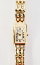 Lady's Rotary wristwatch, the rectangular dial having Roman numerals denoting hours, stainless steel