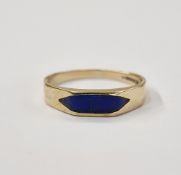 9ct gold and lapis ring size P1/2