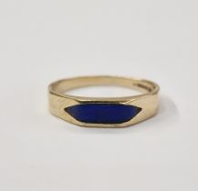 9ct gold and lapis ring size P1/2