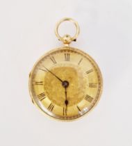 Late Victorian 18ct gold cased pocket watch, the outer case adorned with ornate engraved foliate