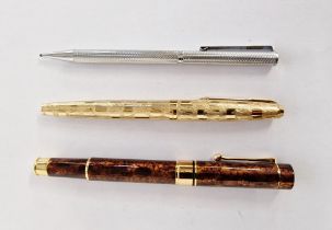 Two vintage fountain pens including a Parker 61 Cumulus in rolled gold case, stamped 'Parker Made in
