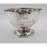 Victorian parcel-gilt silver pedestal sugar bowl, gadrooned everted rim, London 1891