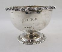 Victorian parcel-gilt silver pedestal sugar bowl, gadrooned everted rim, London 1891