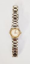 Ladies steel and gold plated Ebel quartz wristwatch, the circular dial having gilt Roman numeral