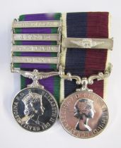 Two Queen Elizabeth II RAF medals, campaign service and for long service and good conduct, awarded