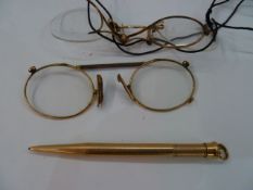 Vintage rolled gold Mordan Everpoint propelling pencil and three early 20th century gilt-metal