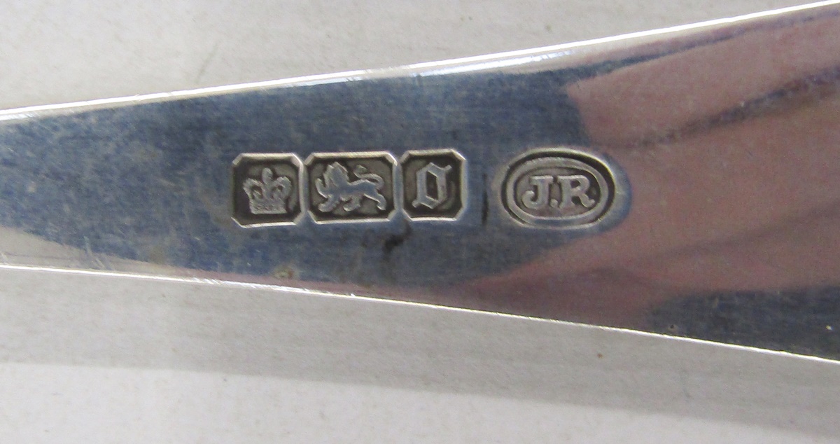 Victorian silver tablespoon, hallmarked London 1846, maker's mark rubbed, together with two - Image 3 of 8