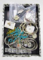 Quantity of assorted costume jewellery to include necklaces, brooches, bracelets, enamel and paste