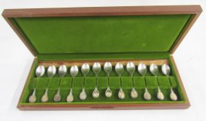 Royal Horticultural Society flower spoons with booklet, certificate and case