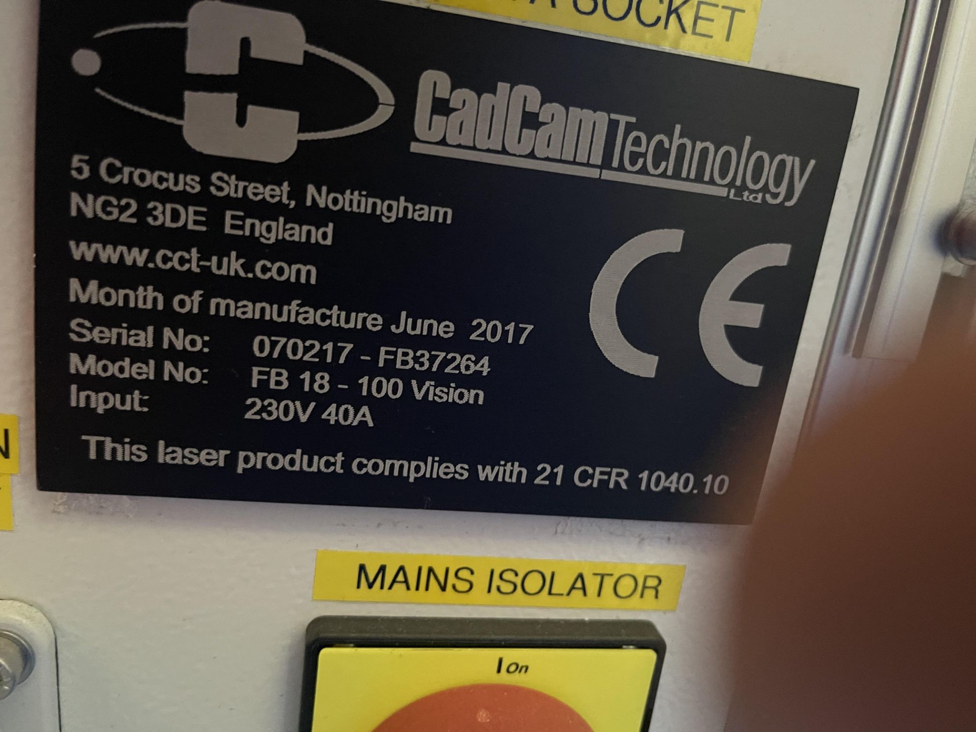 CADCAM Technology Contour Cut FB 18-100 Laser Cloth Cutter - Image 10 of 12