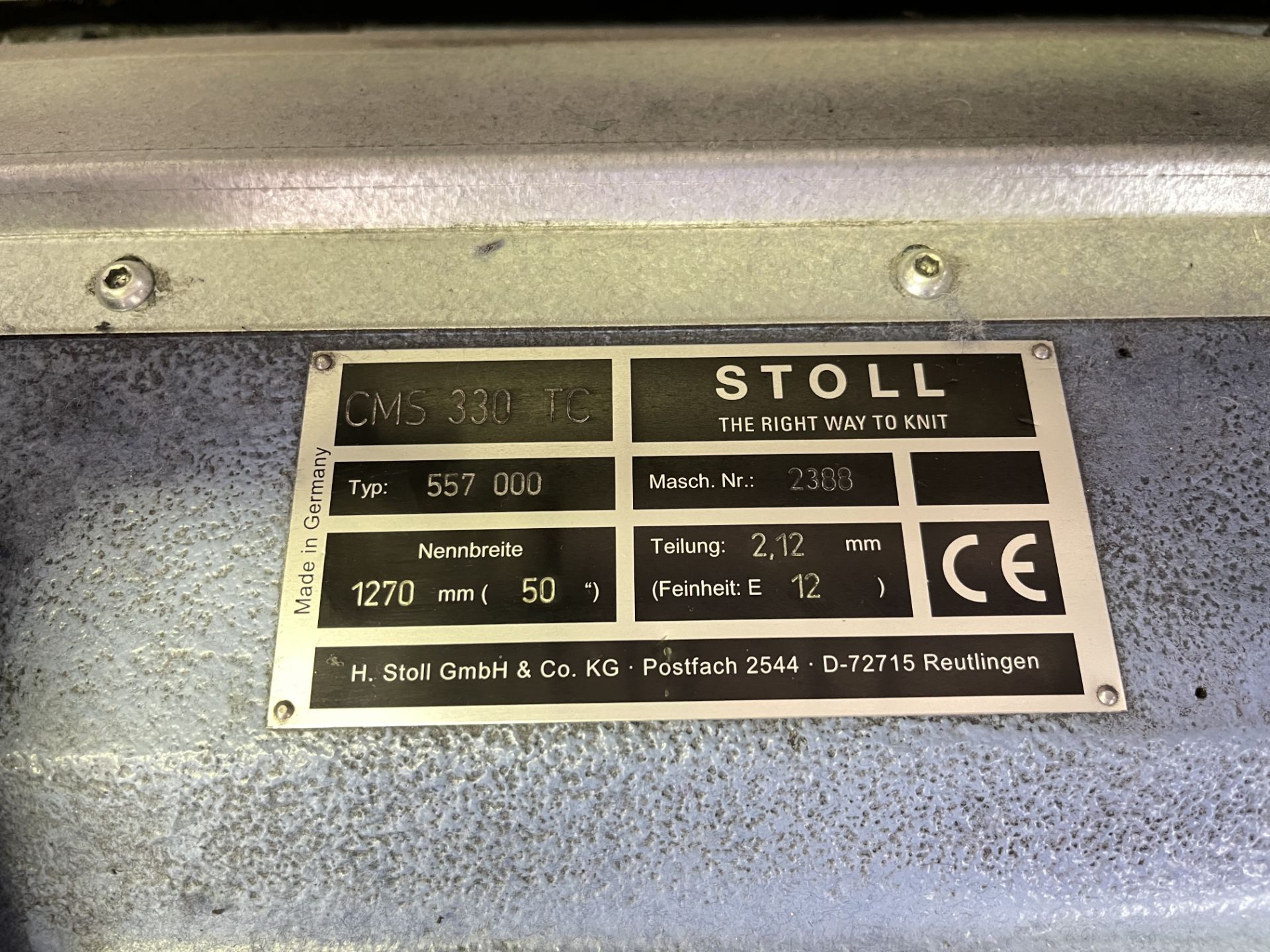 Stoll CMS 330TC Type 557 000 Flat Bed Knitting Machine - Image 8 of 8