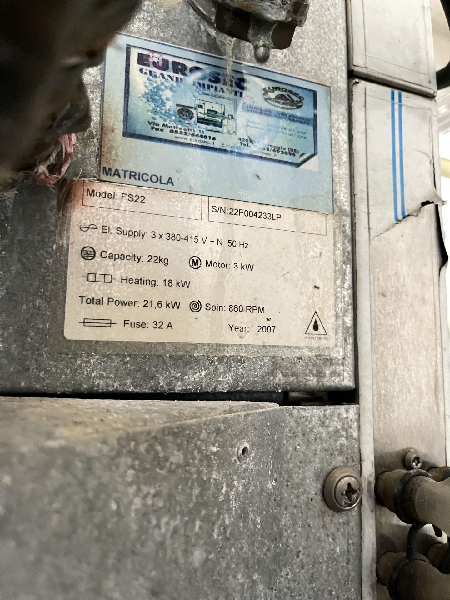 Eurosec FS22 22kg Washer/Dryer - Image 2 of 2