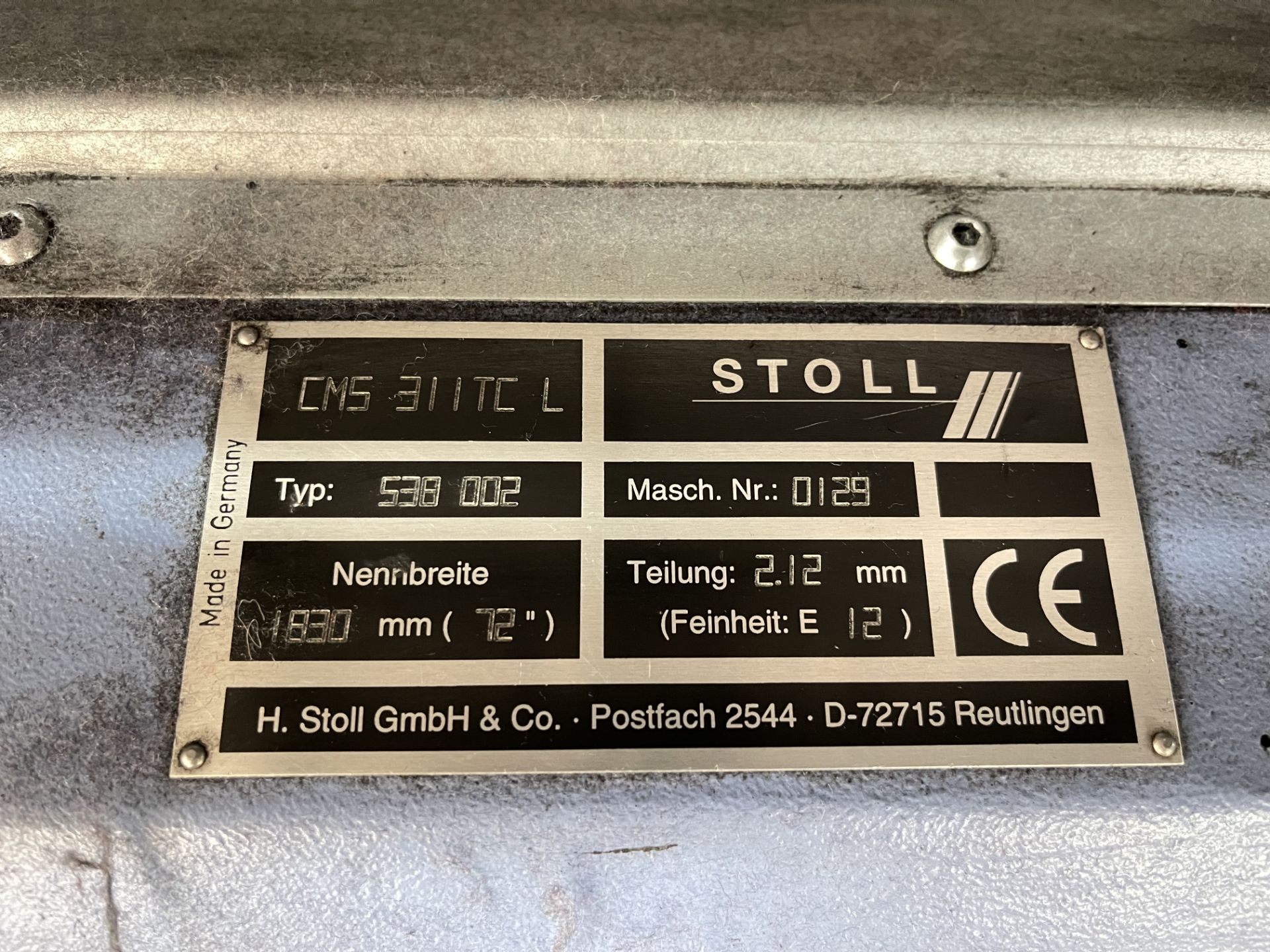 Stoll CMS 311TC L Type 538 002 Flat Bed Knitting Machine - Image 7 of 7