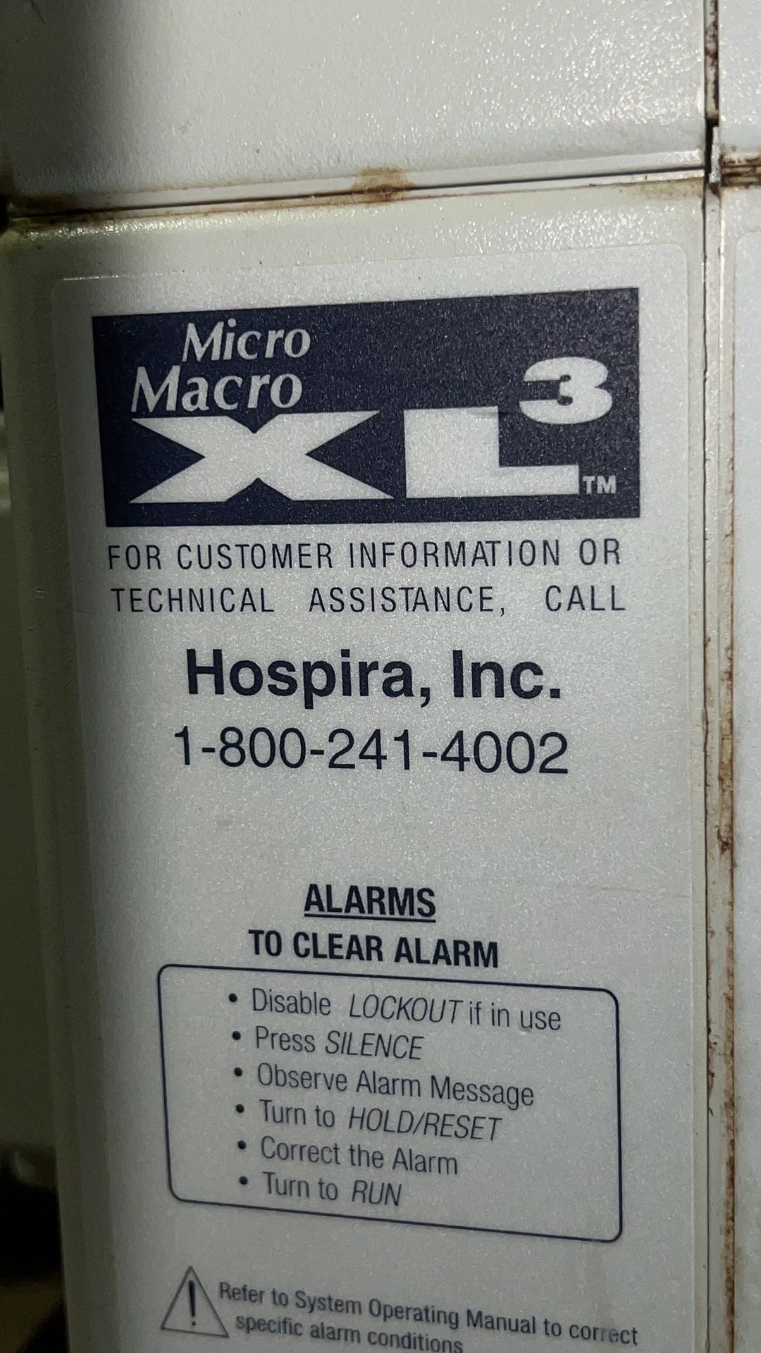 Lot of (3) HOSPIRA Micro/Macro mod. XL3 infusion pumps, - Image 2 of 2