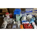 Lot of Miscellaneous lab equipment, test tubes, microfibre filters, qualitative, cellulose filters,