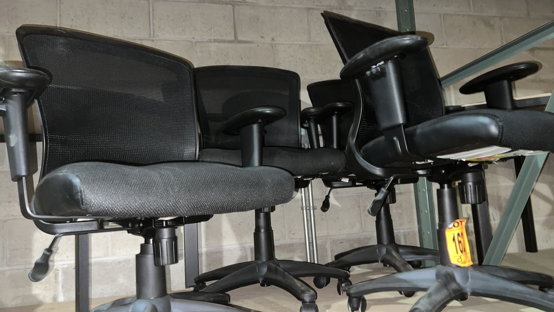 Lot of (4) Executive Adjustable Mesh-Back Work/Task Chairs, Cushion Base