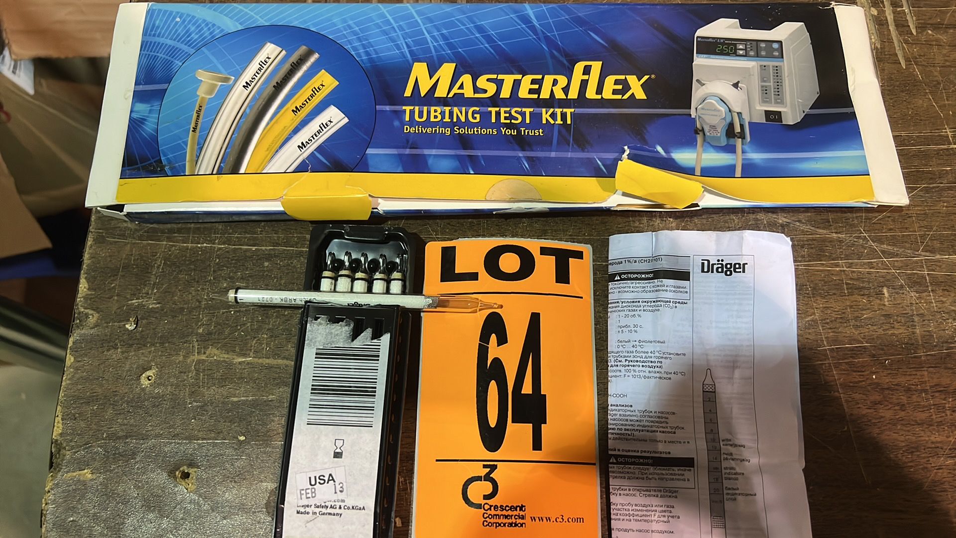 Lot incl. DRAGER C02 Testing Tube & MASTERFLEX Tubing Test Kit
