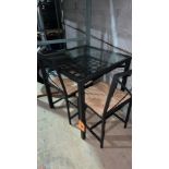 Metal Table w/ Glass Top and (2) Chairs