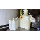 40-Liter PE Sanitary transfer vessel and (4) 2.5 gallon PE containers with dispensers