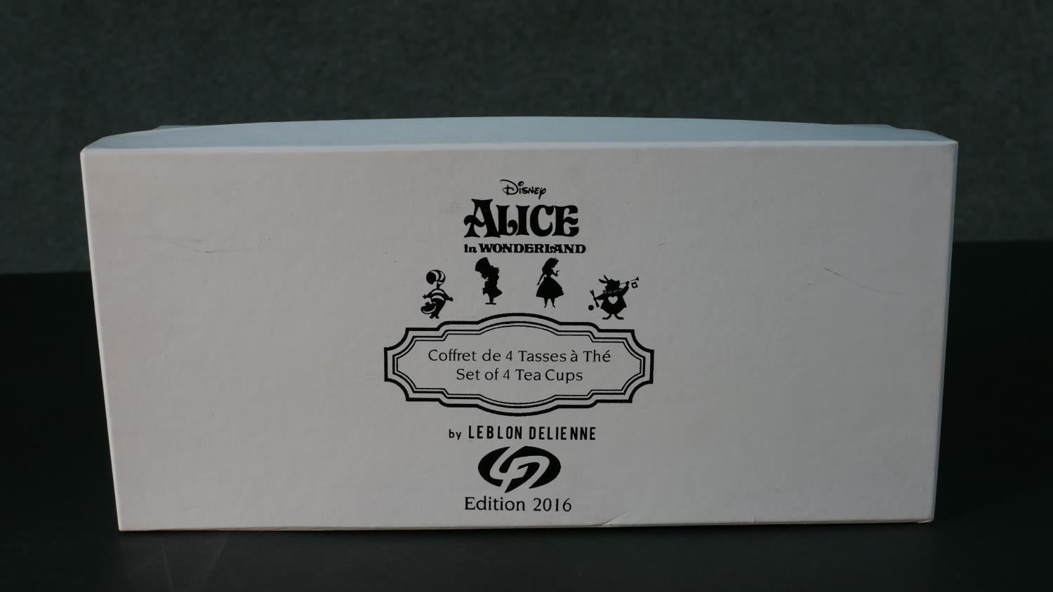 A boxed set of four tea cups and saucers by Leblon Delienne, Alice in Wonderland for Disney. Limited - Image 2 of 5