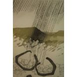 Jerome Rothenberg (b.1931), limited edition abstract etching of a landscape, edition 27/30,