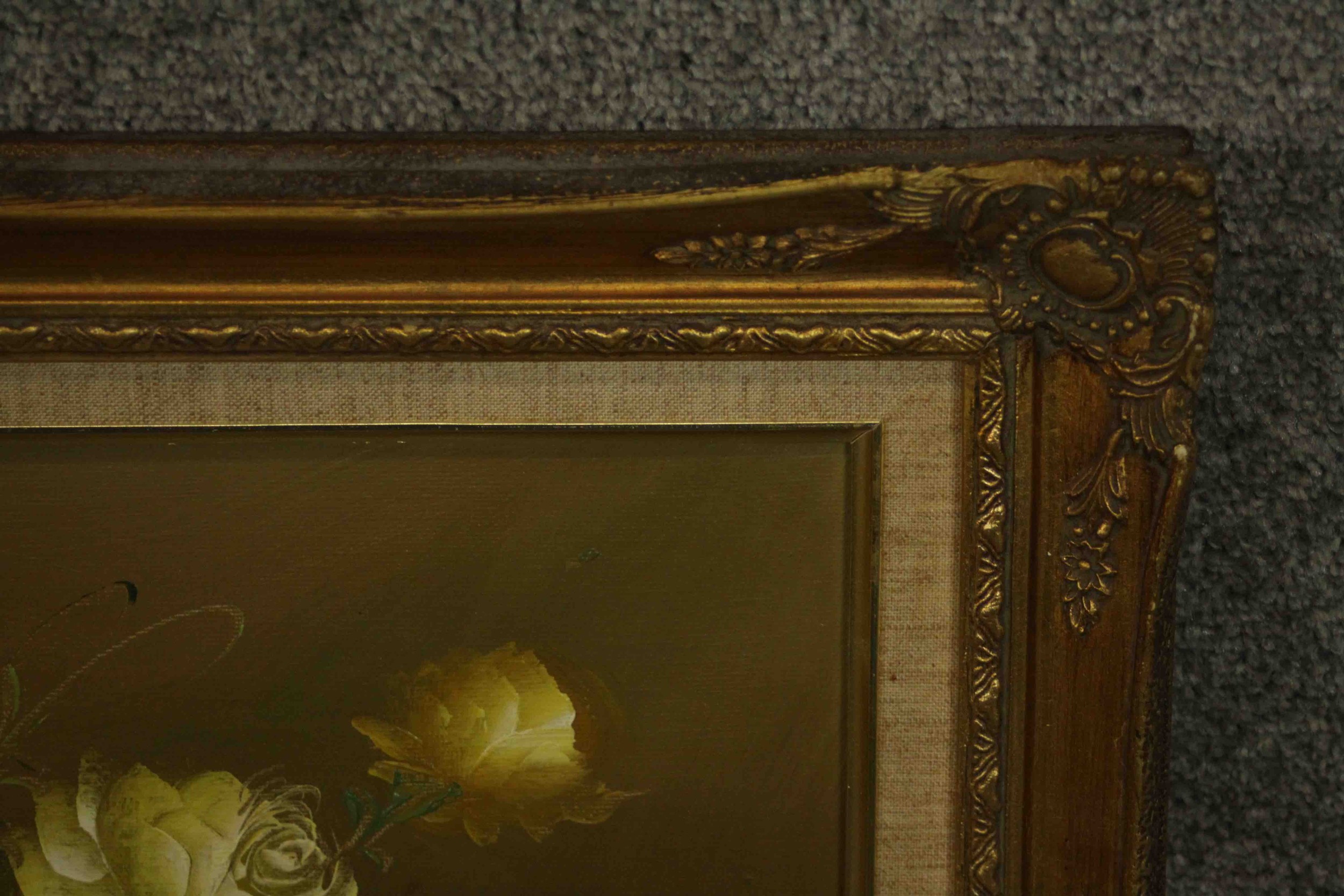 Late 20th century school, still life of flowers, oil on canvas, signed Hayward lower right. H.55 W. - Image 5 of 6