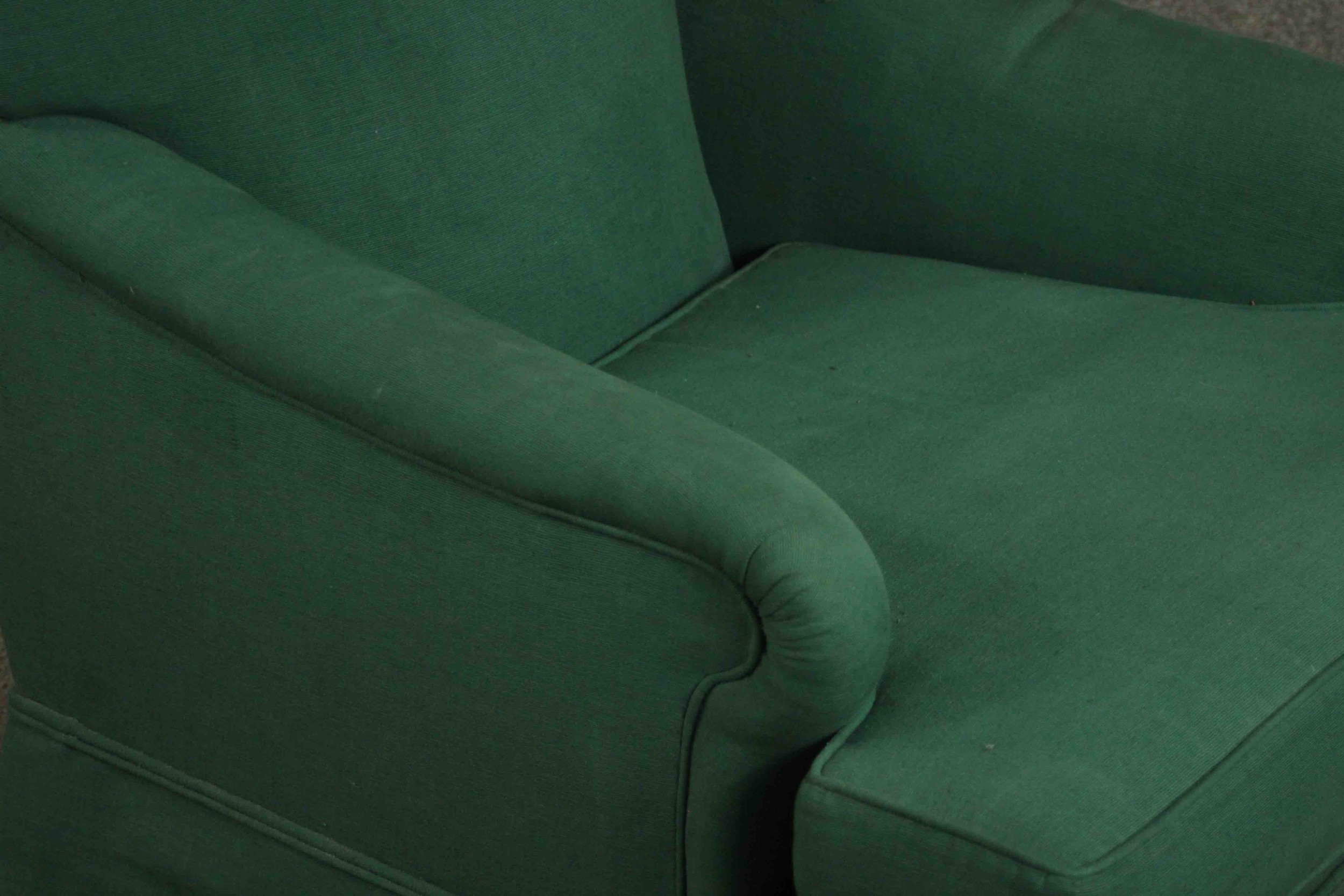 A Howard style armchair, upholstered in green fabric. H.80 W.64 D.83cm. - Image 3 of 5