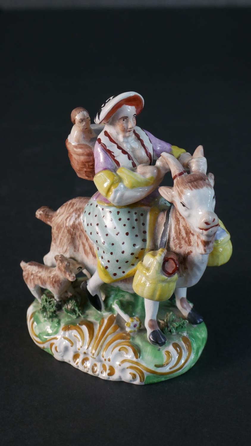 A collection of 19th century Staffordshire pottery figures. A pair of flat back figures of a - Image 9 of 10