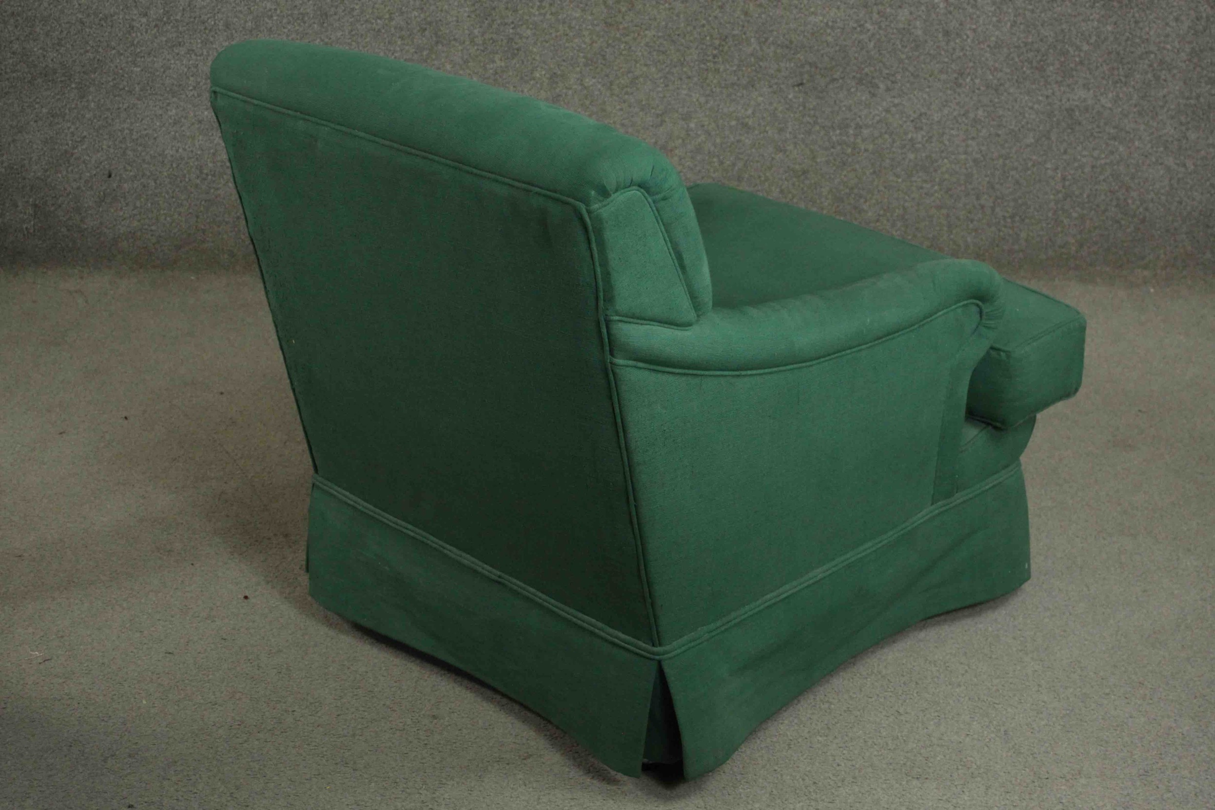 A Howard style armchair, upholstered in green fabric. H.80 W.64 D.83cm. - Image 4 of 5