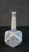 A 20th century Chinese blue and white porcelain octahedral form vase, painted with deers and