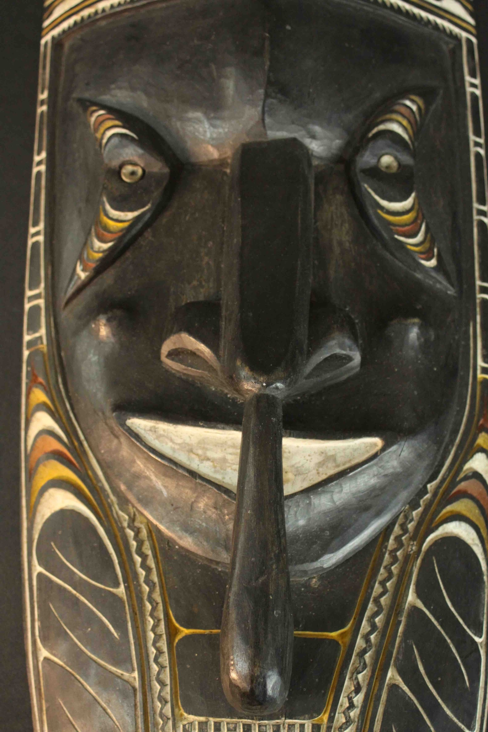 One ancestral mask from Papa New Guinea along with a painted and carved early 20th century African - Image 6 of 9
