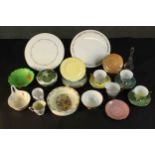 A collection of glass and porcelain, including a Royal Doulton Bunnykins child's bowl, a Royal