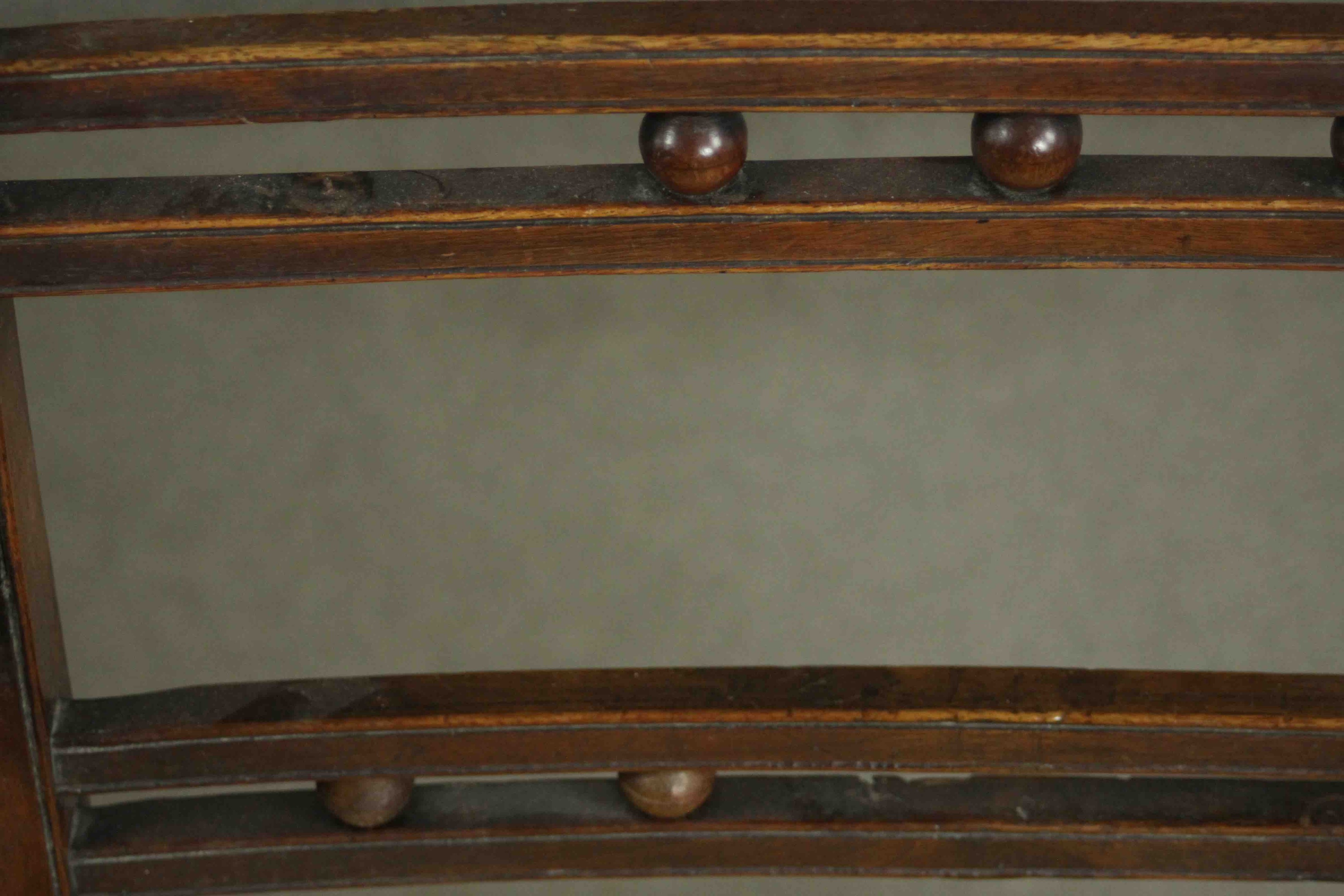 A George III mahogany open armchair, the horizontal bars to the back separated by balls, over a - Image 6 of 6