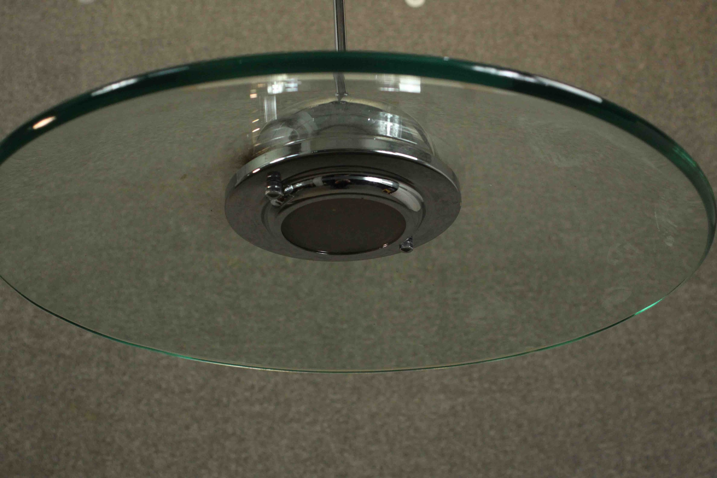 DAR Lighting; A Hemisphere 1 flying saucer style pendant light, with a telescopic chrome stem, - Image 4 of 4