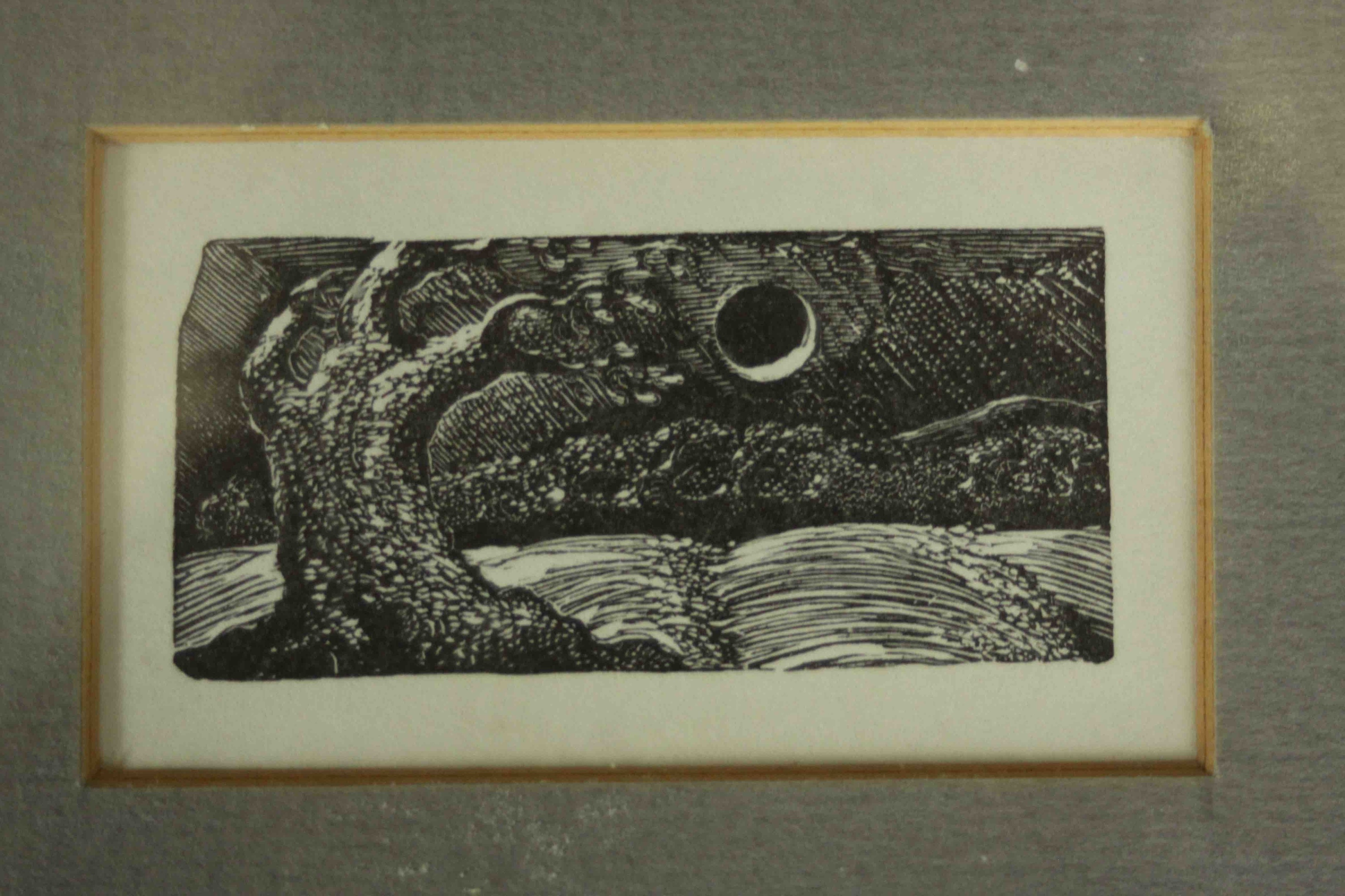 A set of four framed and glazed woodblock prints of various scenes, unsigned. H.21 W.25cm. (each) - Image 6 of 11