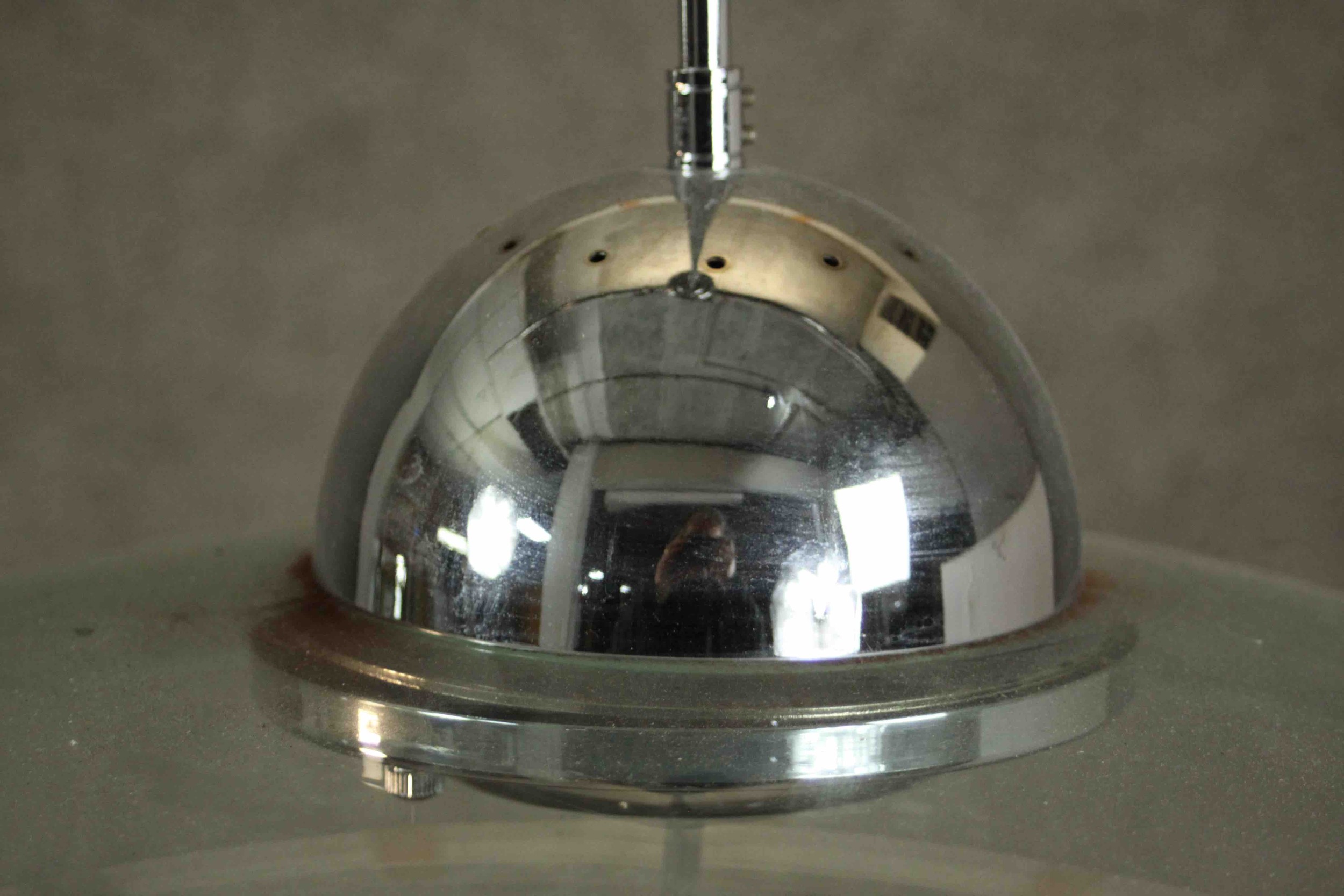 DAR Lighting; A Hemisphere 1 flying saucer style pendant light, with a telescopic chrome stem, - Image 3 of 4