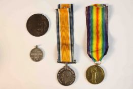 A collection of medals including two WW1 medals inscribed around the rim '2640 WKR.G.A. STONE. O.M.