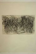 A framed and glazed abstract black etching. H.51 W.41cm.