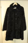 A women's designer Sonia Rykiel black Astrakhan Coat, size 40.