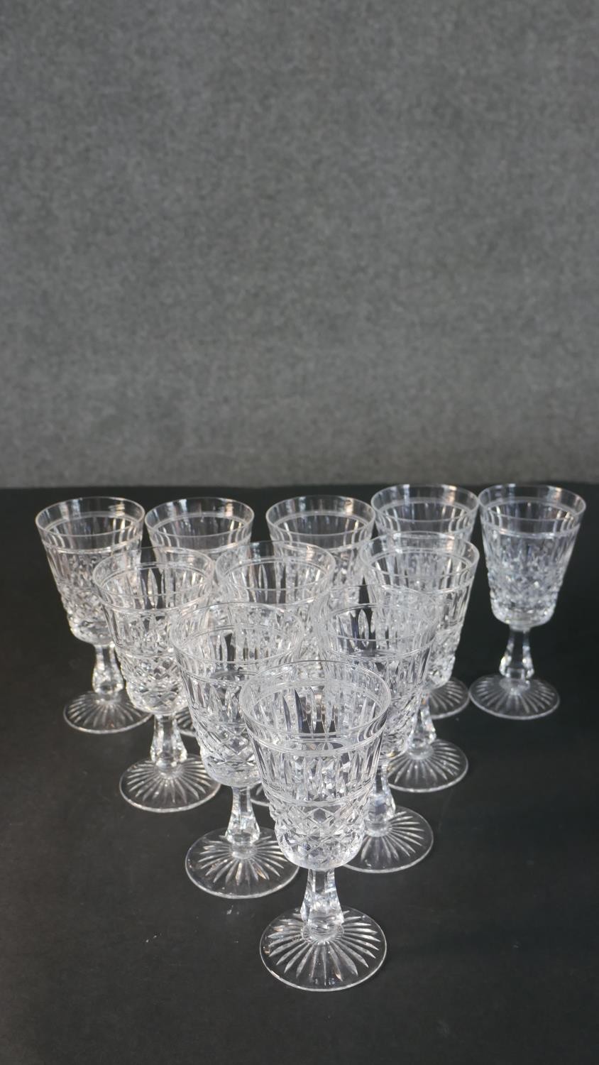 A collection of eleven hand cut Stuart crystal sherry glasses along with four Edinburgh crystal - Image 2 of 8
