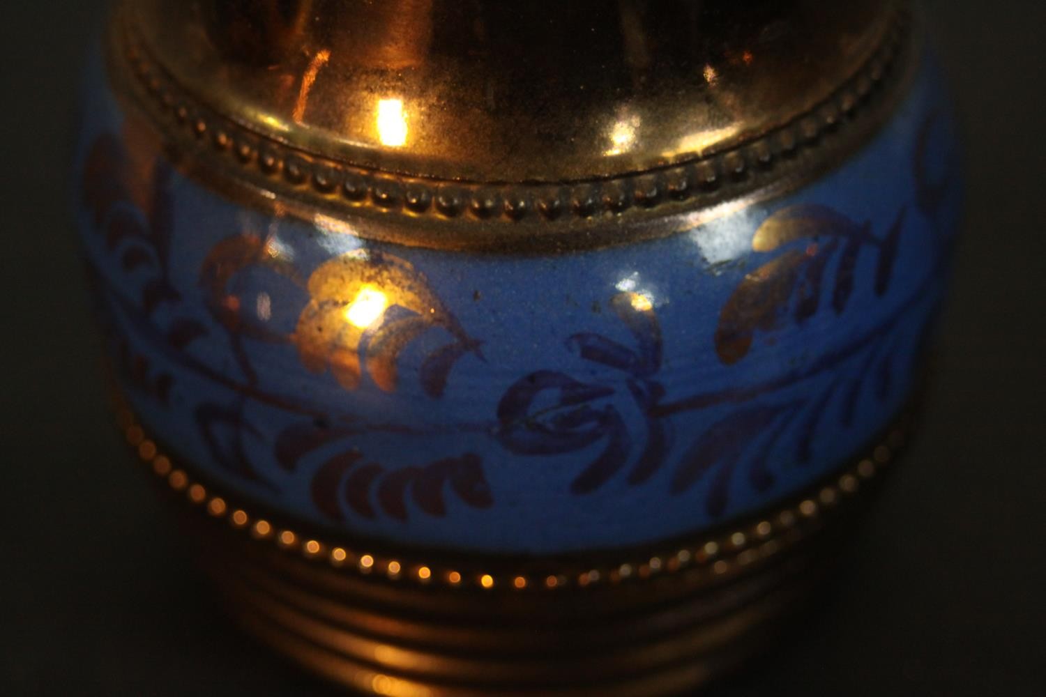 A collection of 19th century copper lustre items, comprising a teapot, jugs, cups, and a preserve - Image 8 of 8