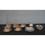 A Phoenix Ware, and Burgess Brothers Carlisle Ware harlequin tea set to seat five, decorated in