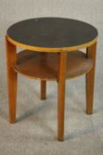 A 1950s Moss Partners utility coffee table with Air Ministry stamp and dated 1952, with a black