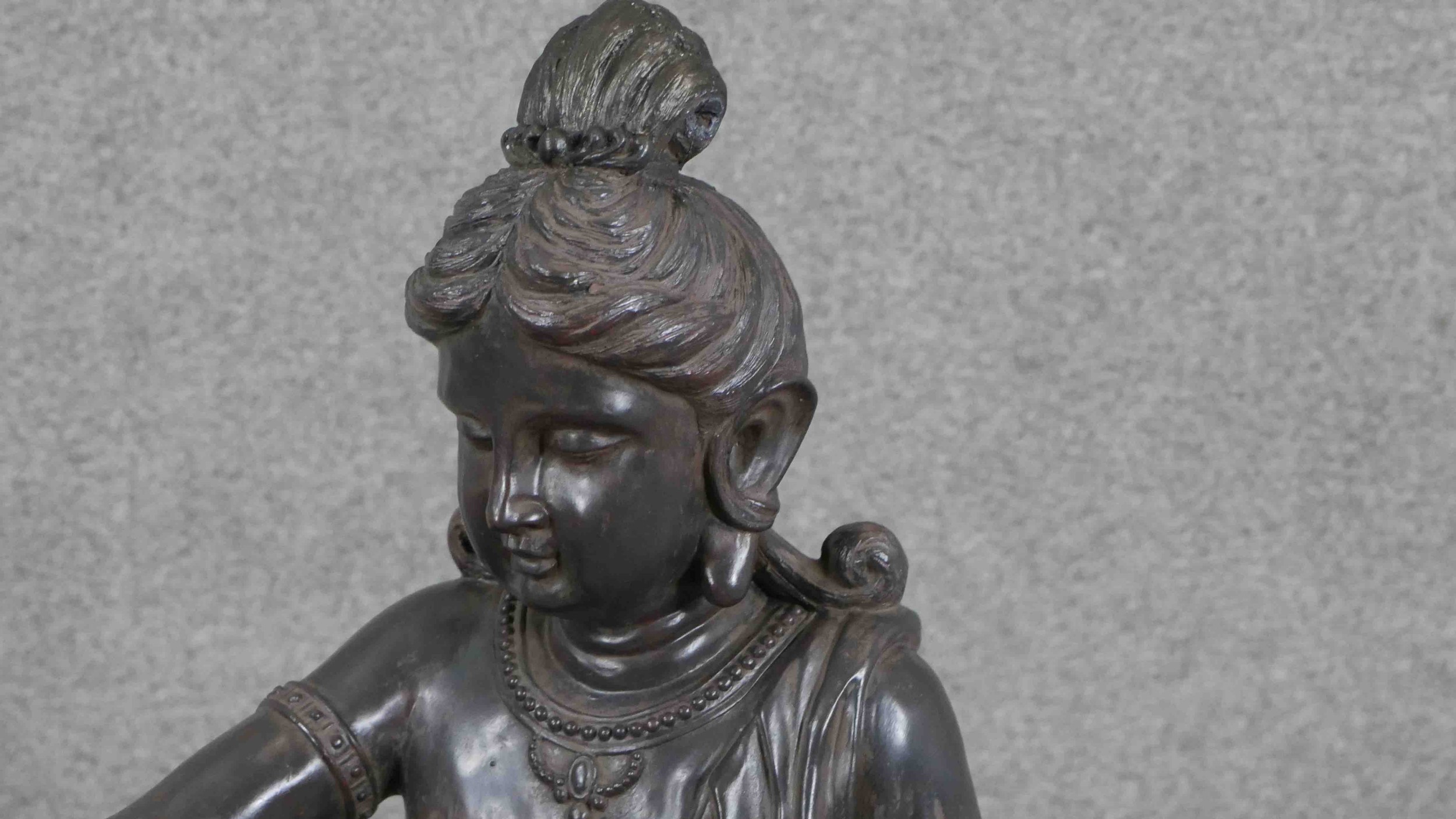 An Indian bronze effect moulded statue of seated Buddha. H.67 W.31 D.30cm. - Image 3 of 5