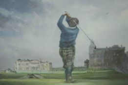 After Robert Wade (Australian b.1930), The Last Drive St Andrews, limited edition golfing print,