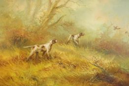 Eugene Kingman (1909-1975), Hunting Dogs and Birds, oil on canvas, signed lower right. H.74 W.105cm.